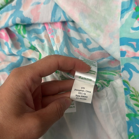 Lilly Pulitzer Sabrinah Midi Sleeveless Dress Coral Bay Blue White Pink Green - Picture 8 of 11